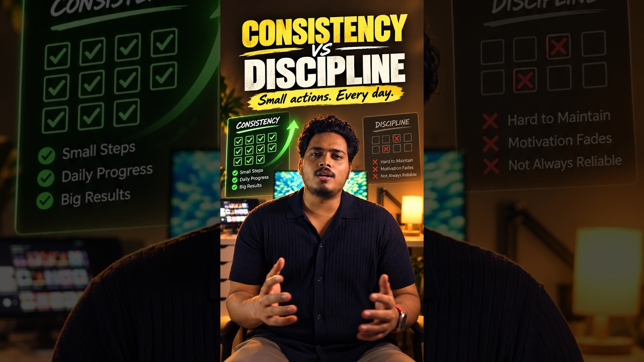 Ashish discussing consistency versus discipline and small daily actions